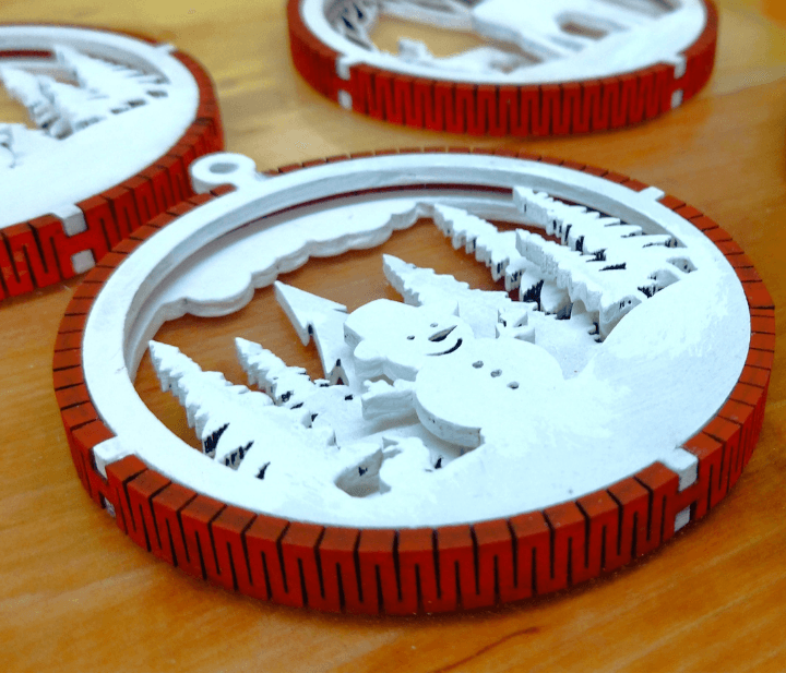 christmas tree ornament creation with laser