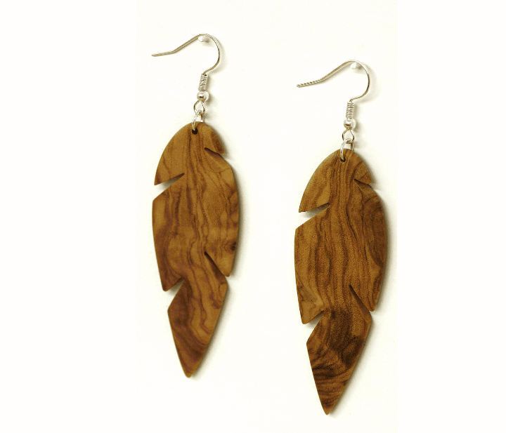 Olive wood earrings